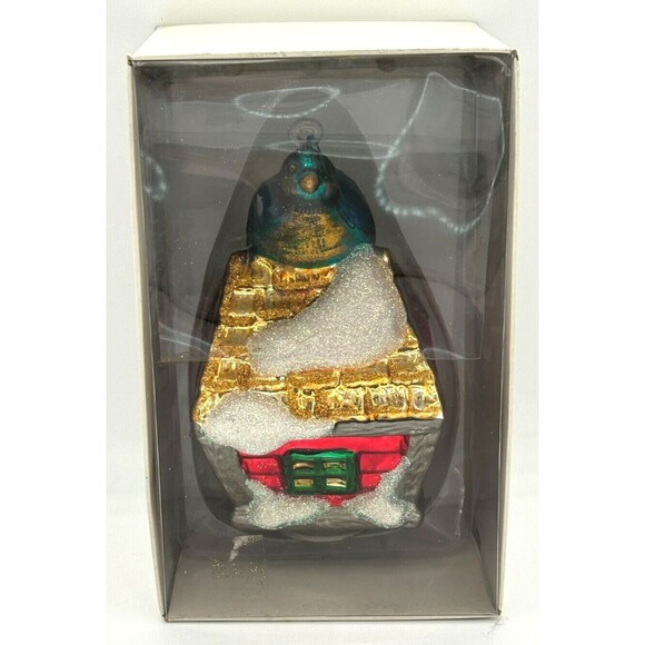 Department 56 Mercury Glass Christmas Tree Ornament Birdhouse Vintage Handpaint - Picture 2 of 16